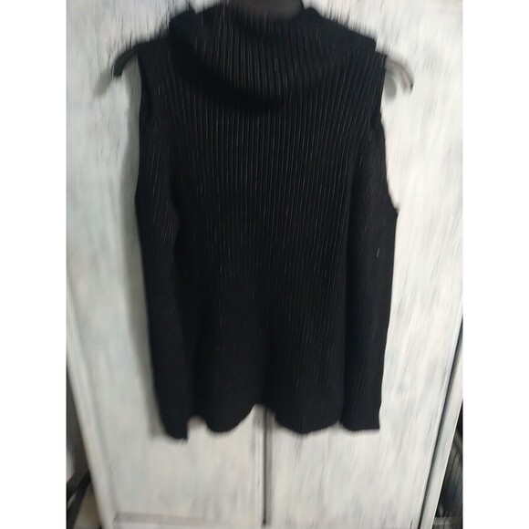 Boston Proper Cowl Neck Cold Shoulder Sweater Black Size Small Y2K Cozy - Picture 7 of 10